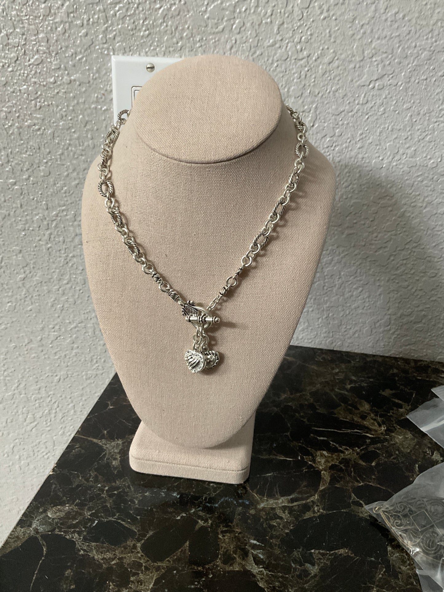 Silver Chain Heart Pendant Necklace