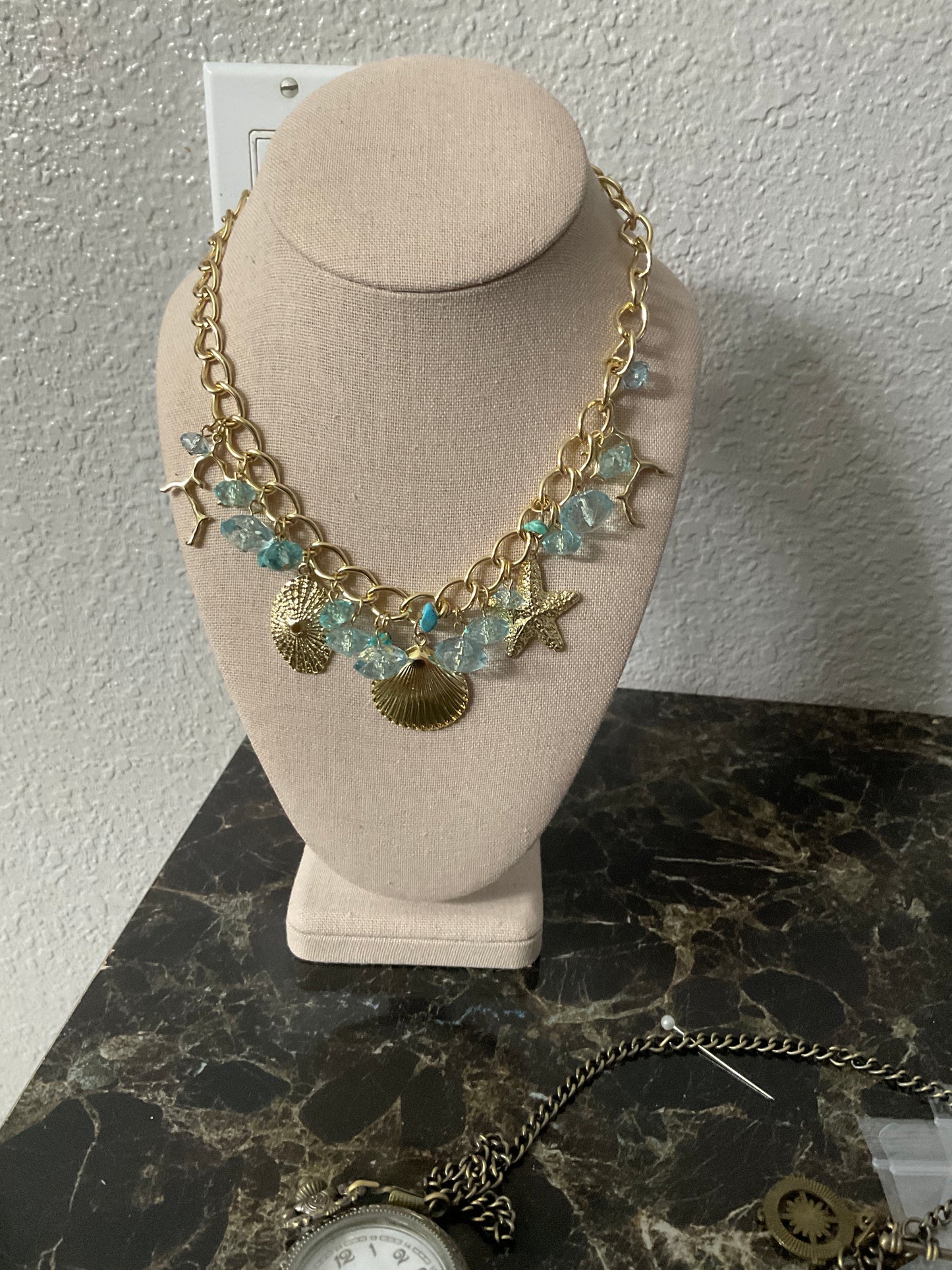 Gold Mermaid Charm Necklace