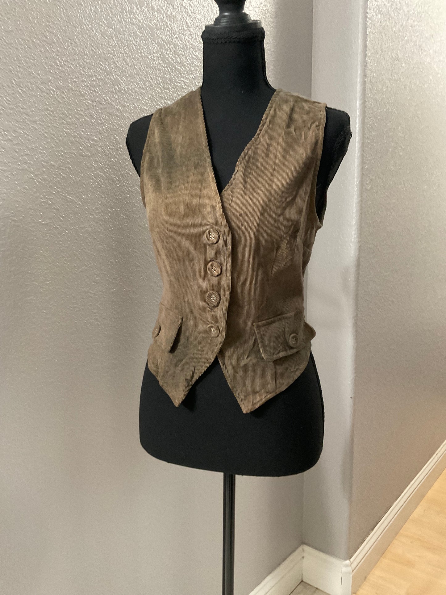 Corduroy Vest Mossy Green Size M