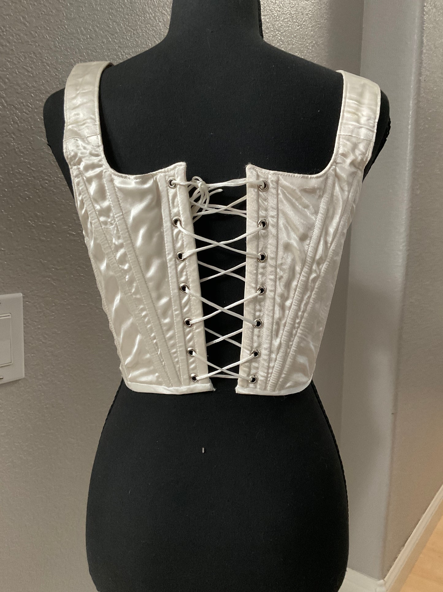 Of Witches and Bards White Satin Stays Size S/M