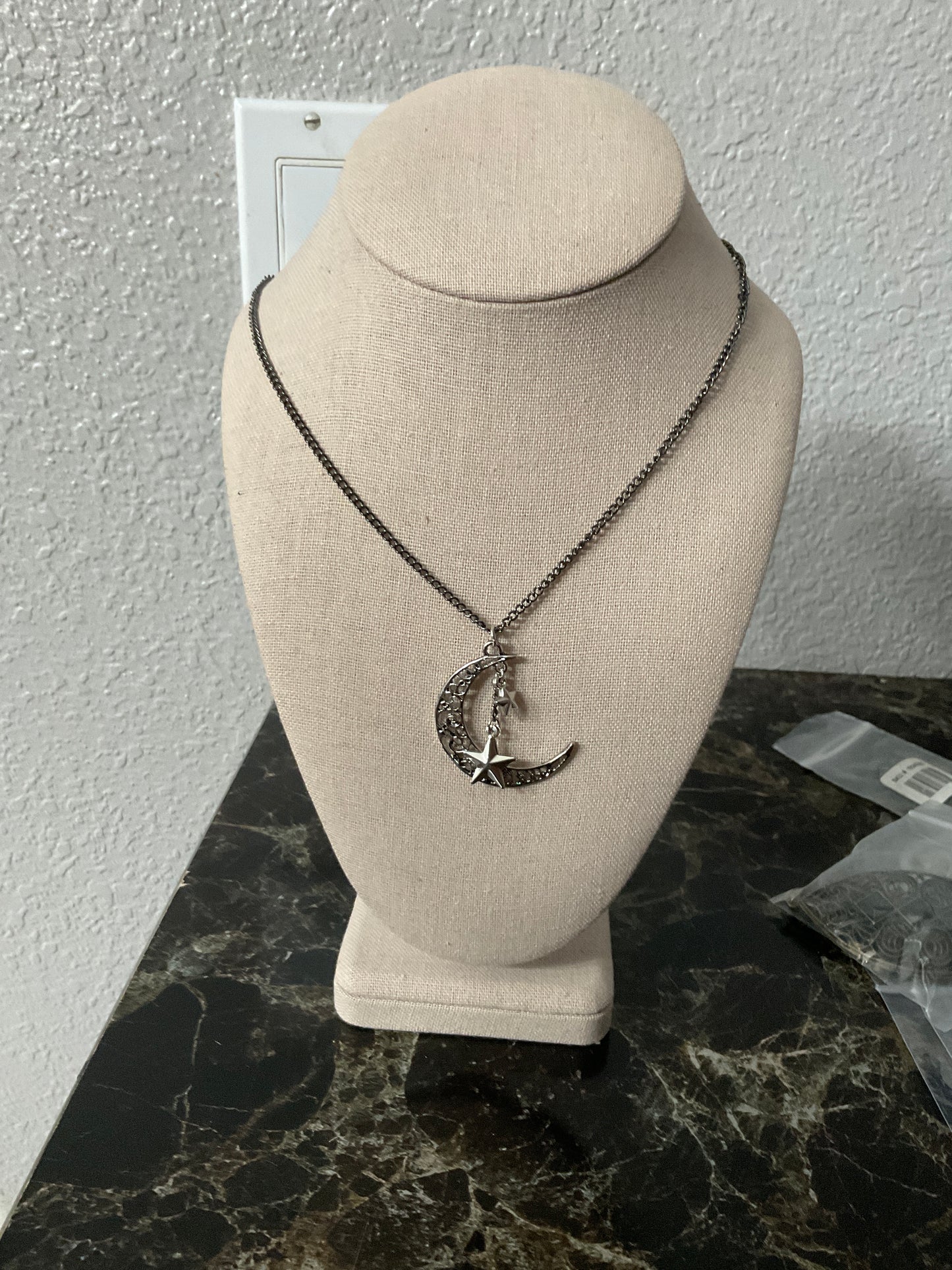 Black Metal Moon Necklace