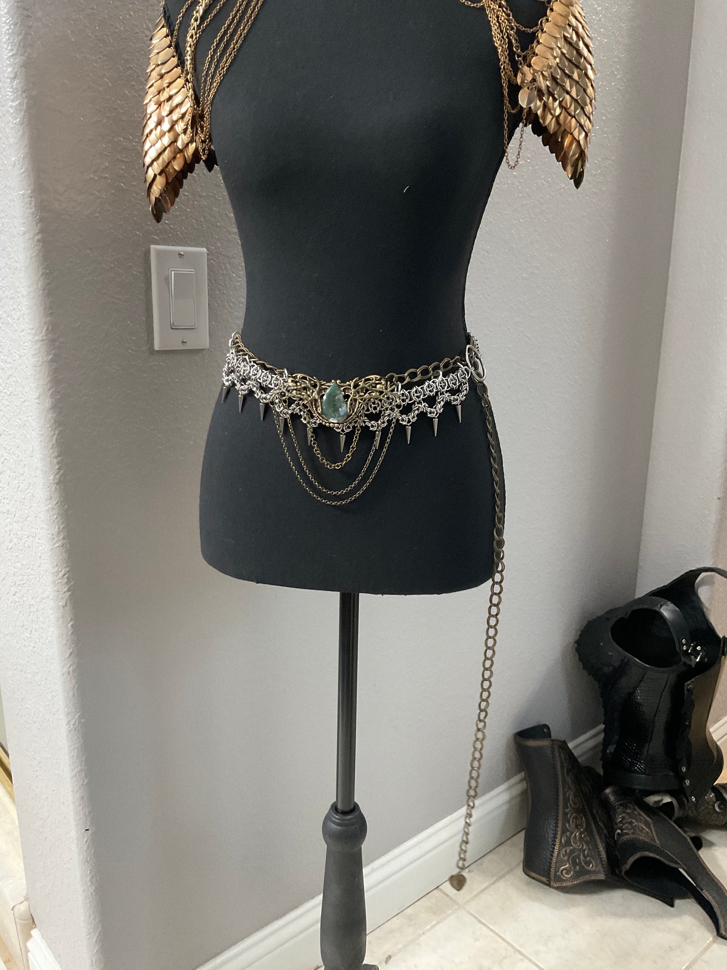 Brass & Silver Chain Belt