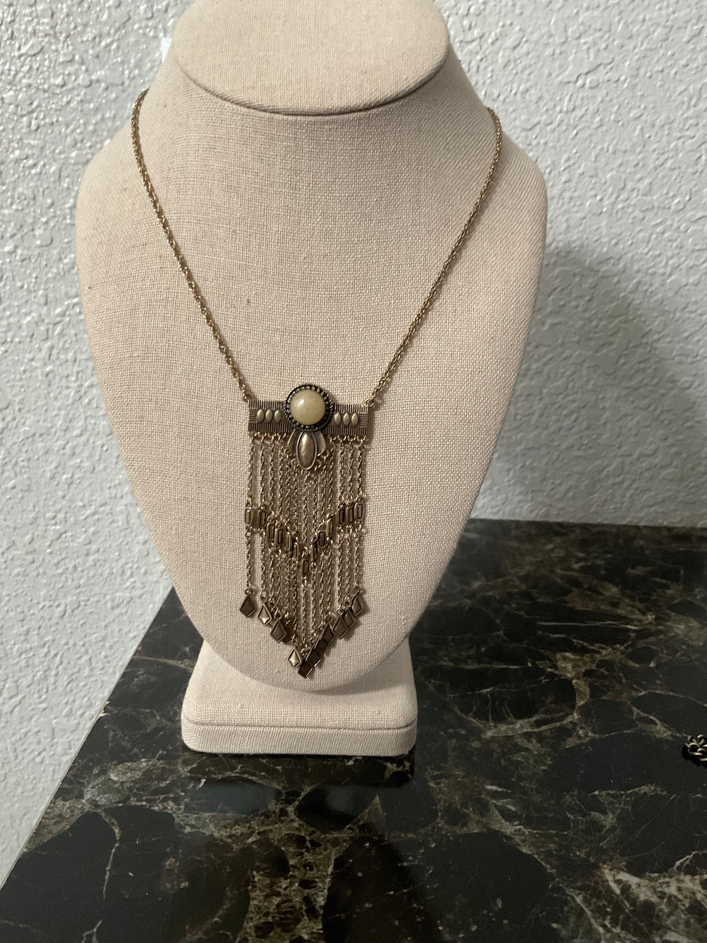 Brass Dangly Pendant Necklace