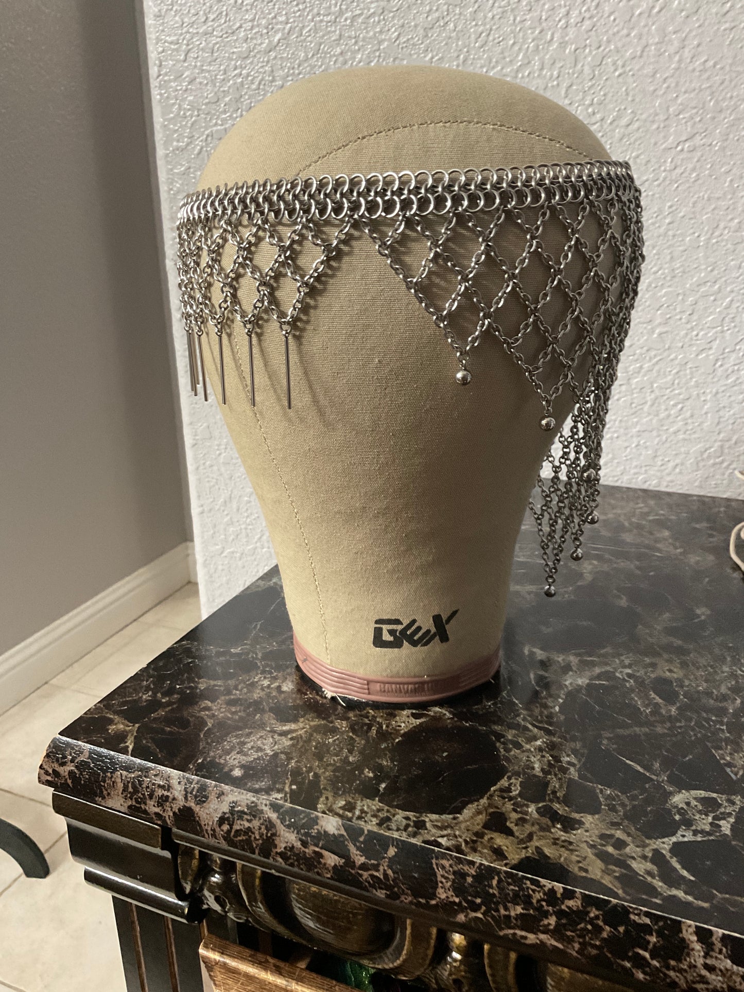 Silver Chainmail Headpiece