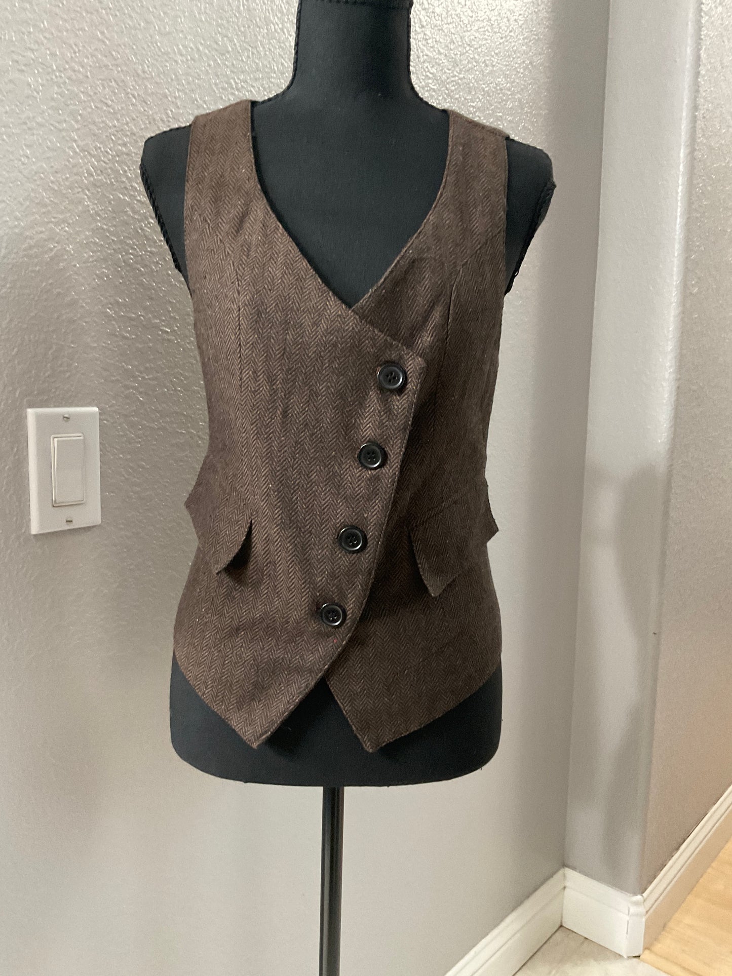 Brown Wool Vest Size S/M