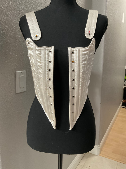 Of Witches and Bards White Satin Stays Size S/M