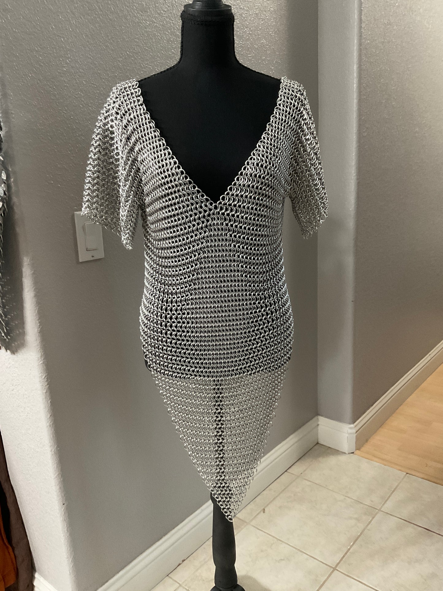 Silver Chainmail Top Size S/M