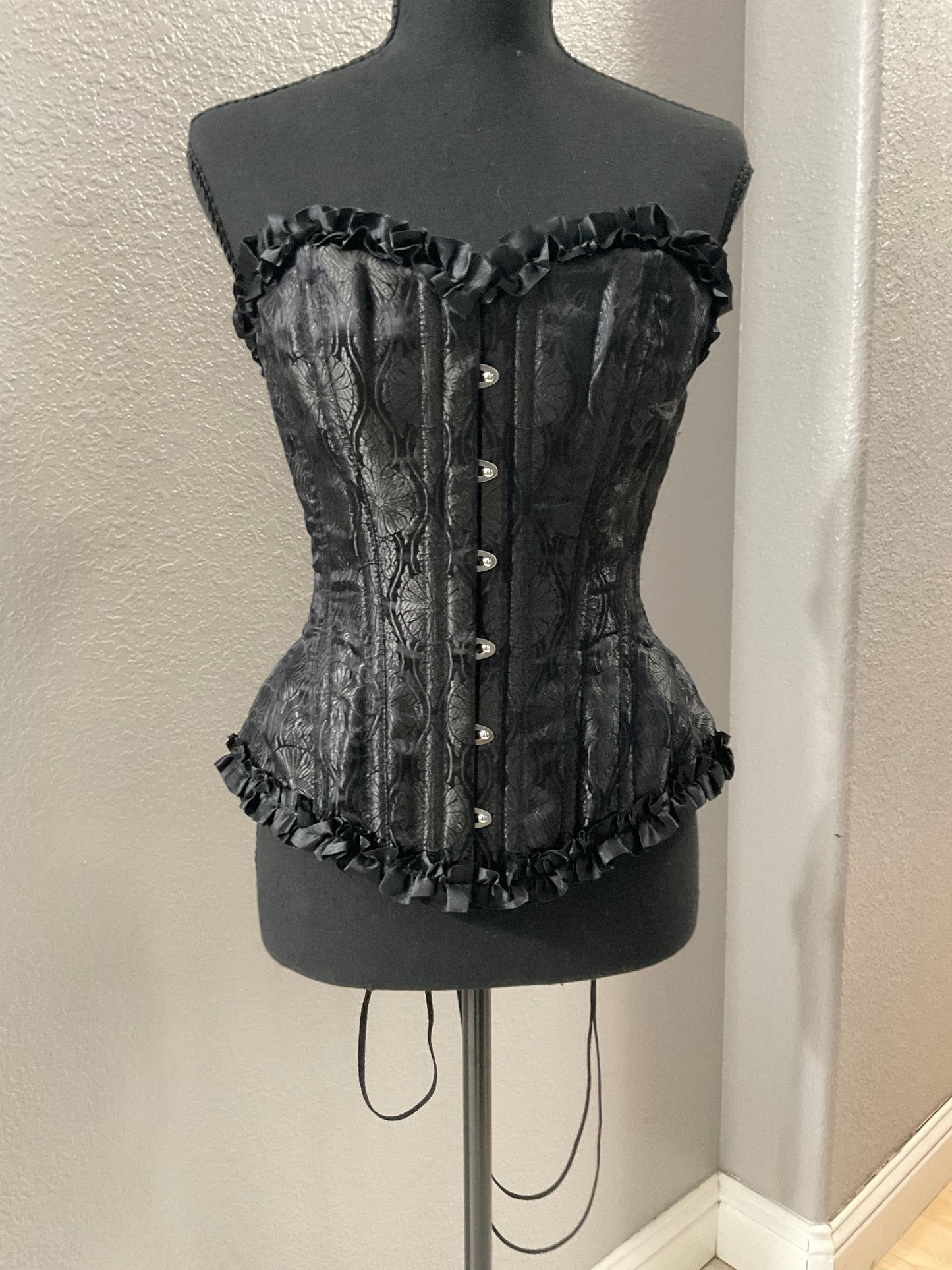 Black Corset with Ruffle Size S/M