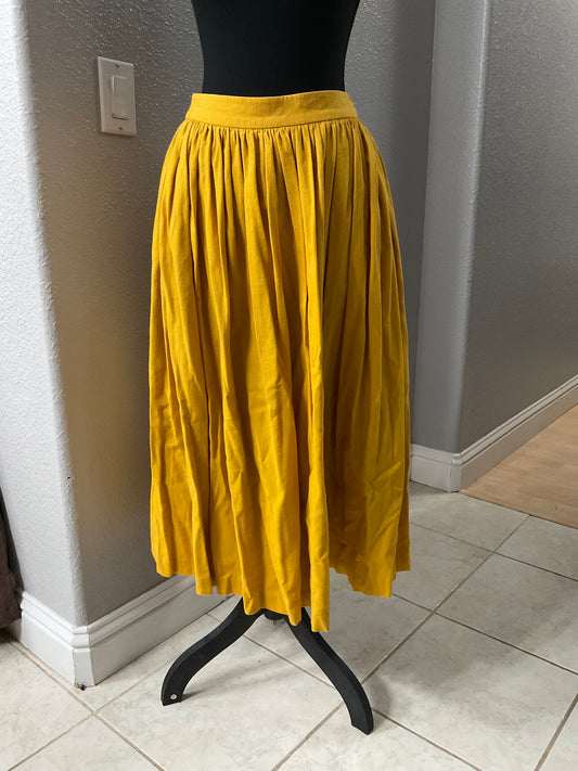 Hearts and Found Linen Skirt Dusty Pink and Marigold Size M