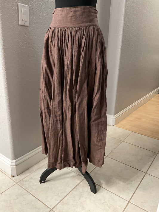 Cotton Skirt in Brown & Rust Size S/M