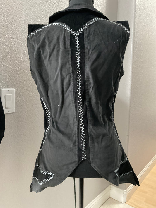 Dark Cottage Black Velvet Sleeveless Top Size S