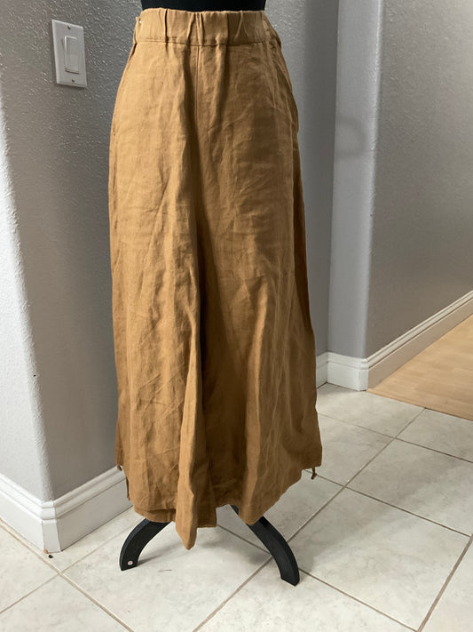 Son de Flor Brown Linen Wide Legged Pants Size XXS/XS