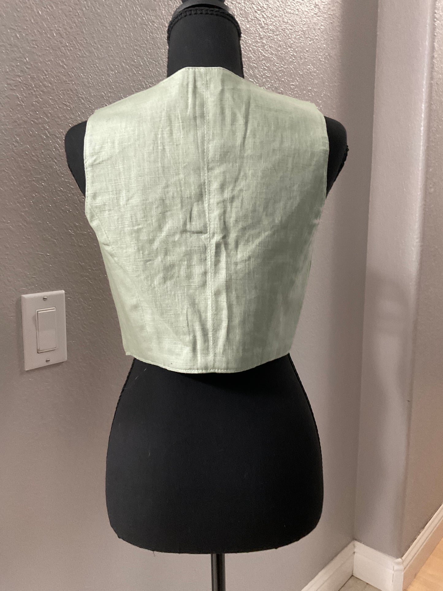 Walking Through Woodlands Lace Front Vest Sage Green Size S/M