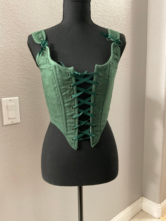 French Meadows Green Linen Stays Size S/M