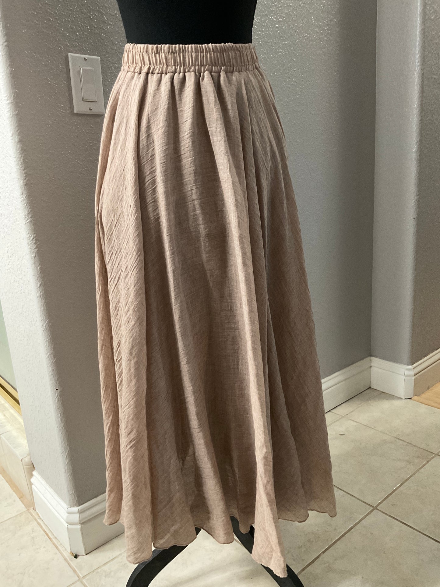 Sand Color Sheer Cotton Skirt Size S/M