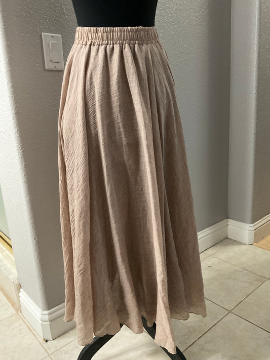 Sand Color Sheer Cotton Skirt Size S/M