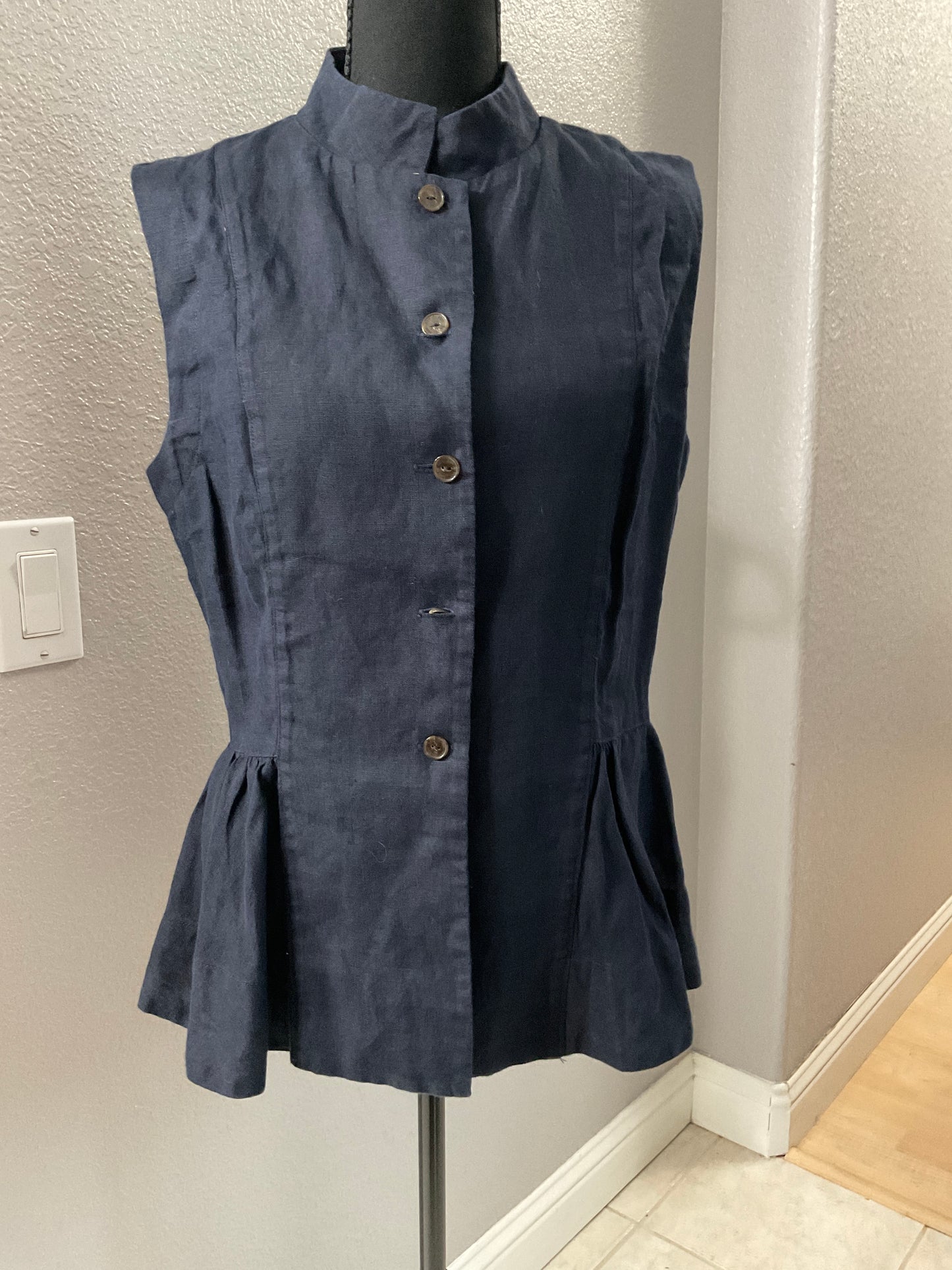 Son de Flor Navy Linen Top