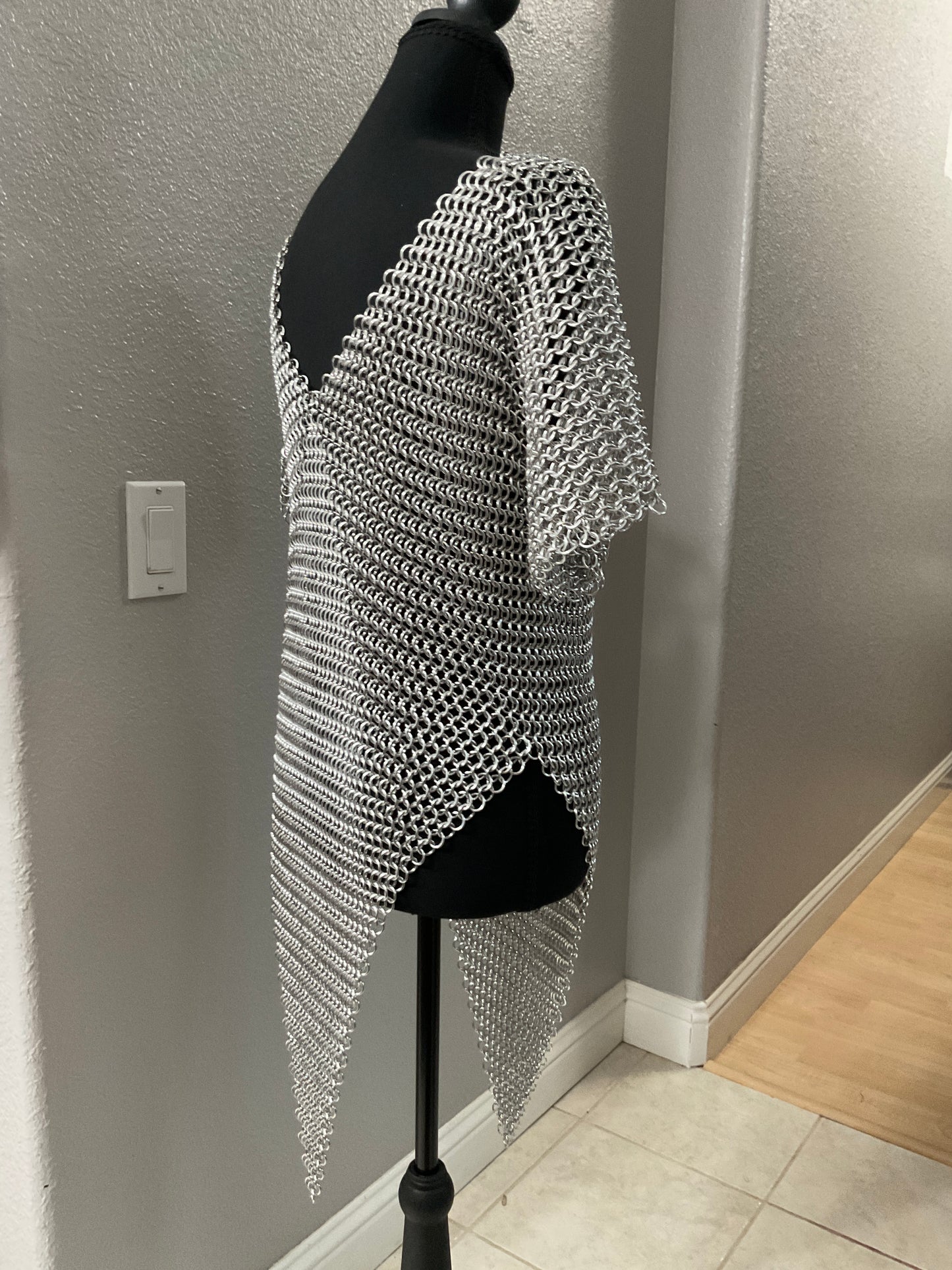 Silver Chainmail Top Size S/M