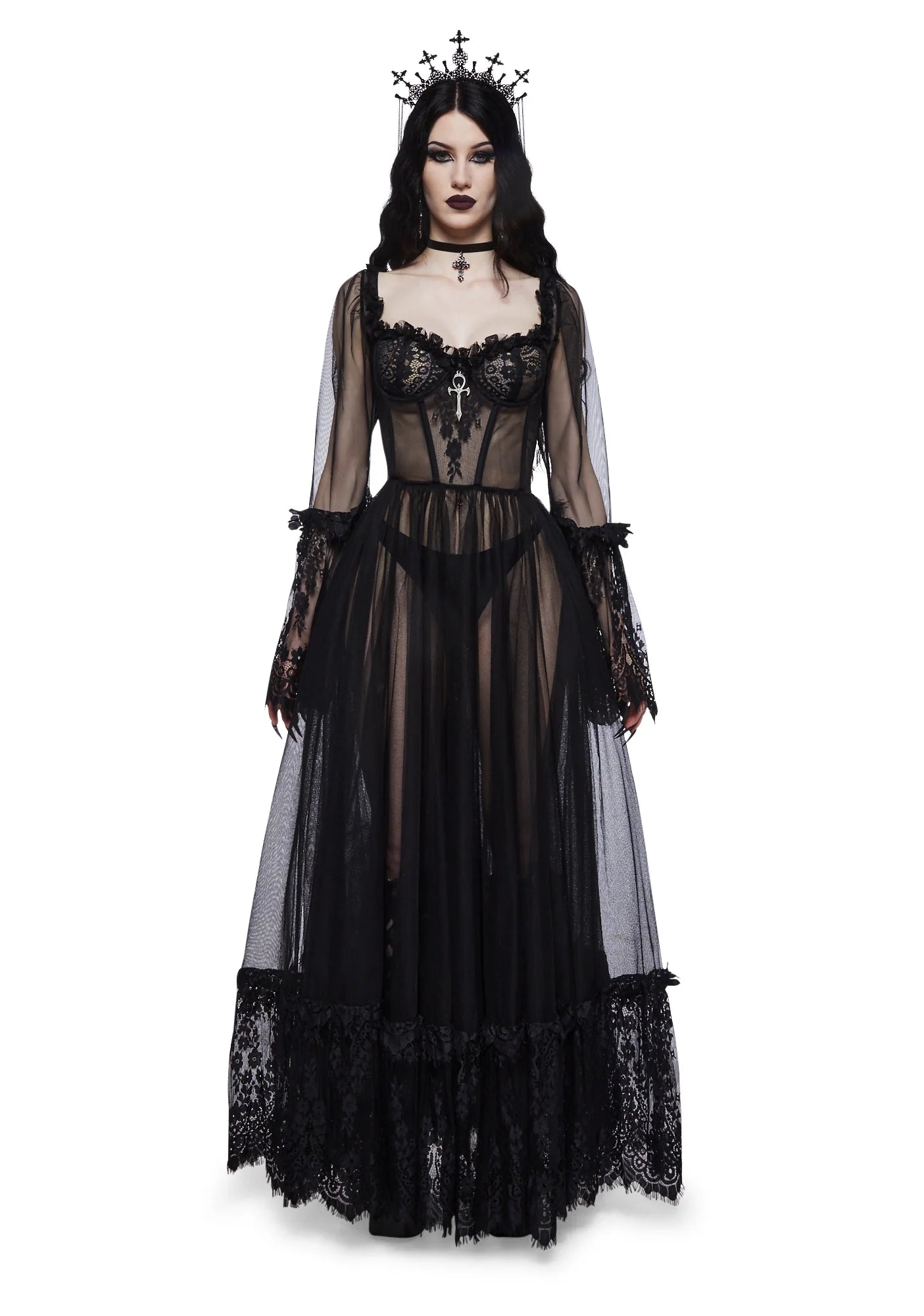 Widow Dance with Death Maxi Dress Size Medium